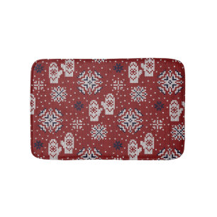 Knitted Winter Christmas Decorative Pattern Bath Mat