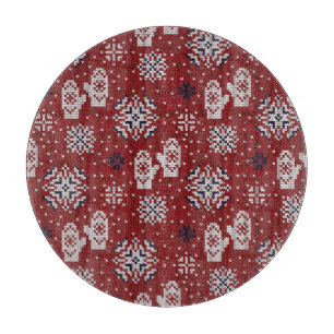 Knitted Winter Christmas Decorative Pattern Cutting Board