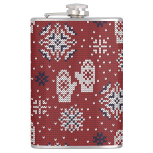 Knitted Winter Christmas Decorative Pattern Hip Flask