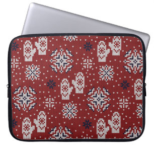 Knitted Winter Christmas Decorative Pattern Laptop Sleeve