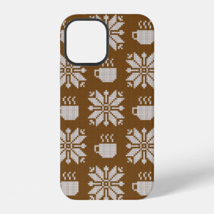 Knitted winter vintage seamless decorative pattern iPhone 12 case