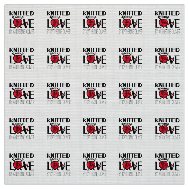 Knitted with love red customised fabric labels (Swatch)