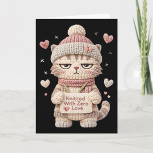 Knitted With Zero Love Funny Anti Valentine Introv Card