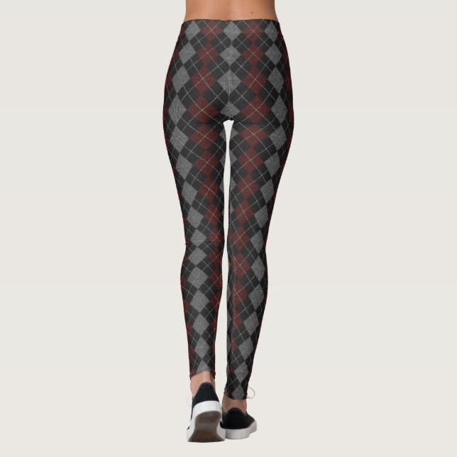 Knitted Wool Pattern Print Leggings (Back)
