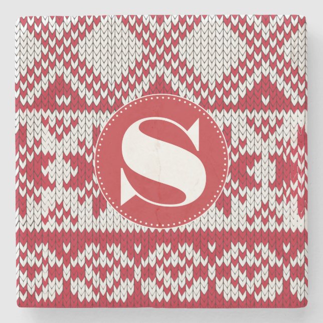 Knitted Xmas Stone Coaster (Front)