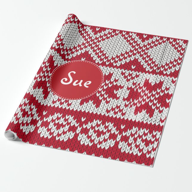 Knitted Xmas Wrapping Paper (Unrolled)