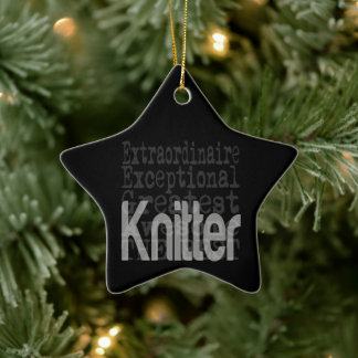 Knitter Extraordinaire Ceramic Tree Decoration