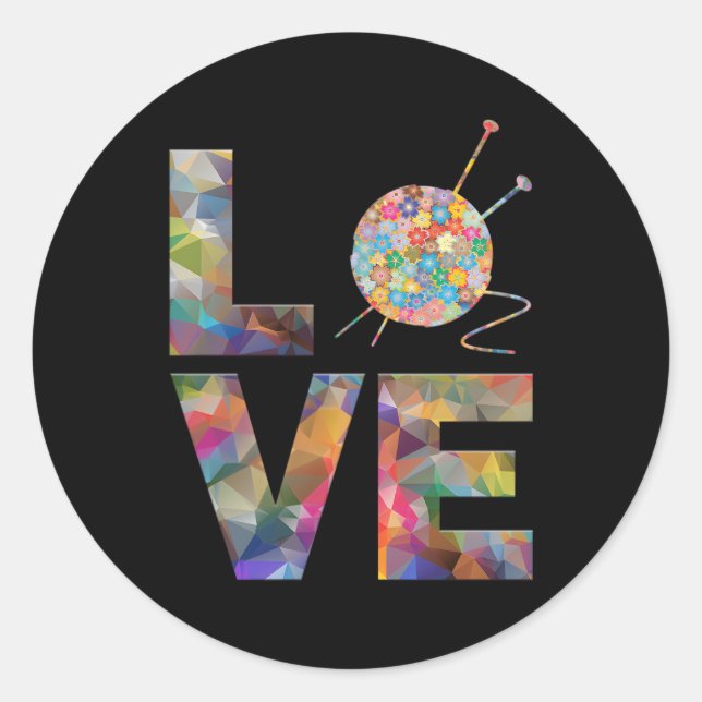 Knitter Knitting Crochet Love Yarn Patterns Stitch Classic Round Sticker (Front)