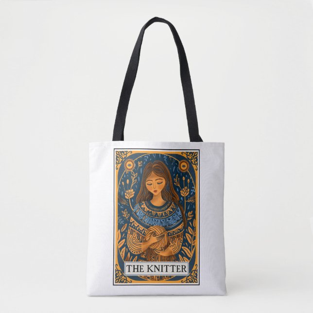 Knitter Knitting Tarot Theme Tote Bag (Front)