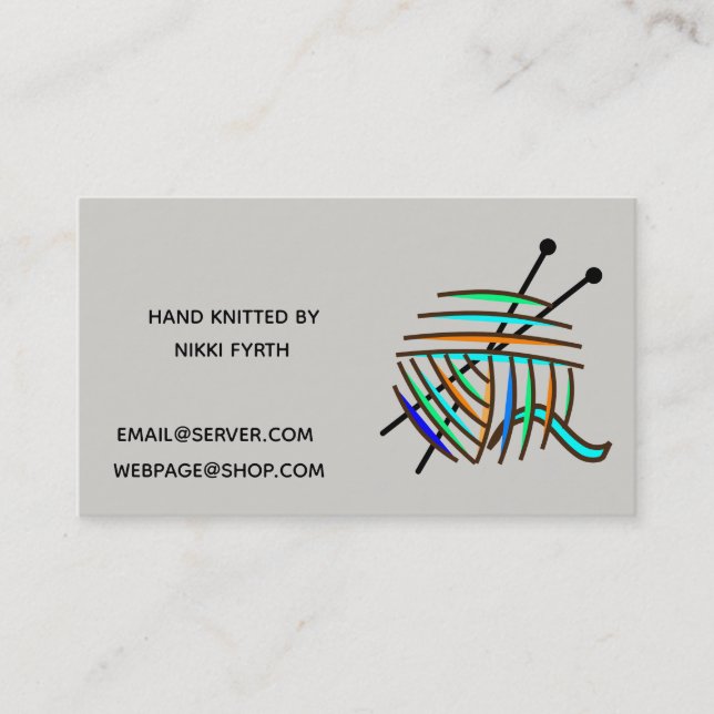 Knitters business card (Front)