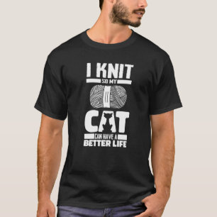 Knitters Cat  Knit Handcraft Knitting T-Shirt