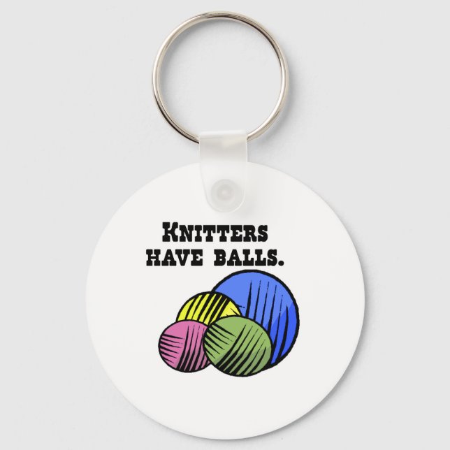 knitters have balls key ring (Front)