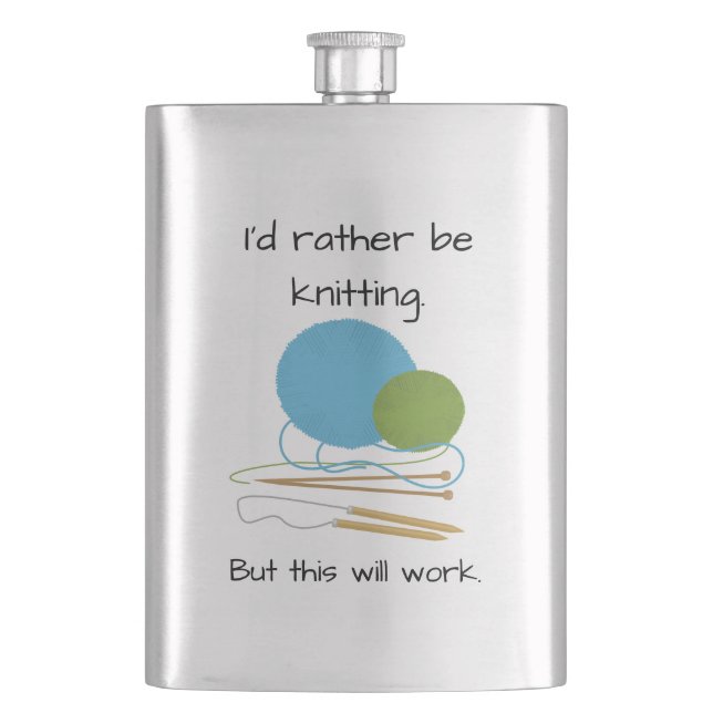 Knitter's humour flask (Front)