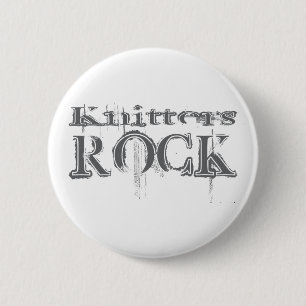 Knitters Rock 6 Cm Round Badge
