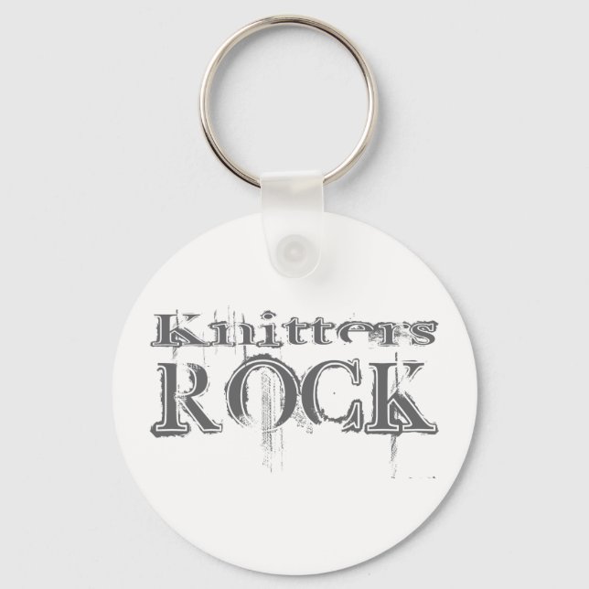 Knitters Rock Key Ring (Front)