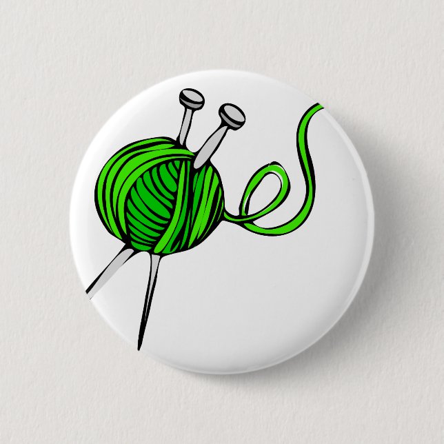 Knitting 6 Cm Round Badge (Front)