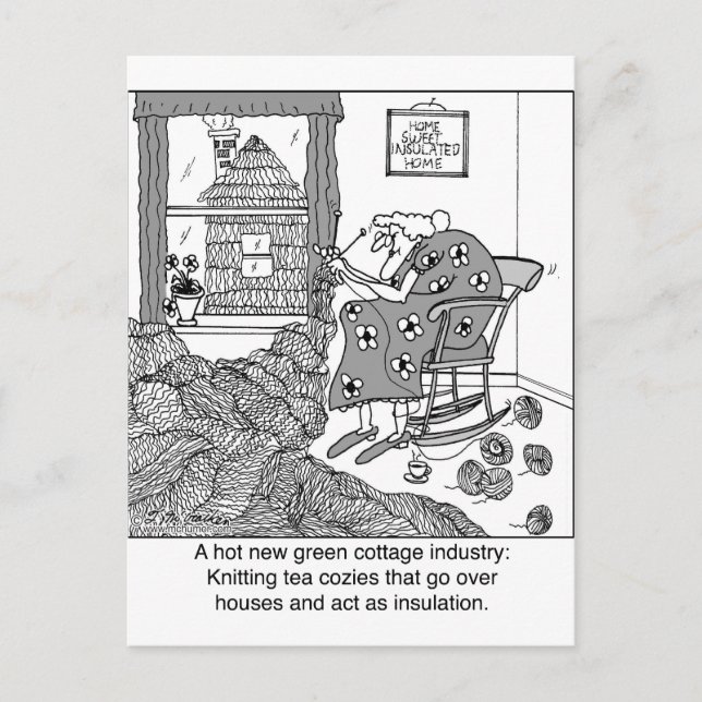 Knitting, a Green Cottage Industry Postcard (Front)