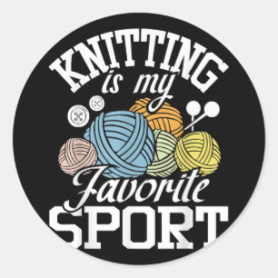Knitting Because Murder Is Wrong Classic Round Sticker