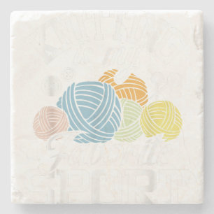 Knitting Because Murder Is Wrong Stone Coaster