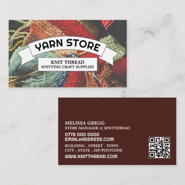 Knitting Bundle, Knitting Store, Yarn Store Business Card (Front/Back)