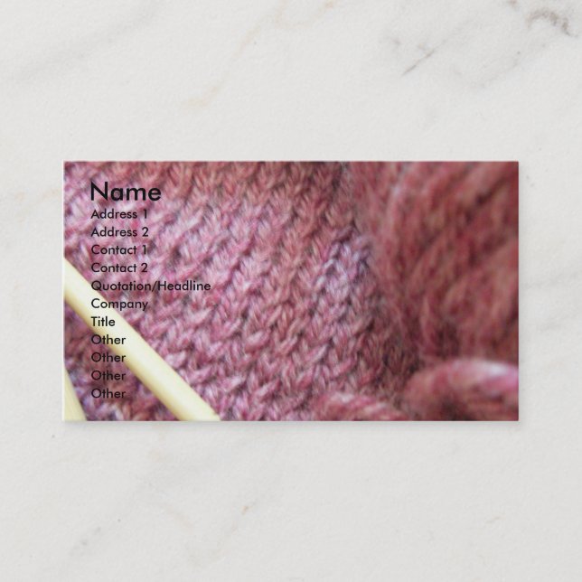 Knitting/ Business Card (Front)