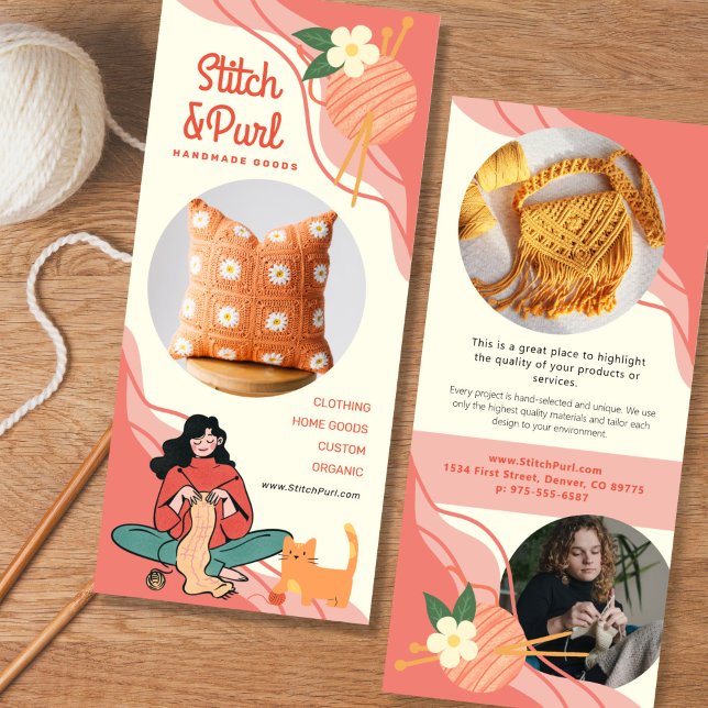 Knitting Business Marketing Rack Card (Creator Uploaded)
