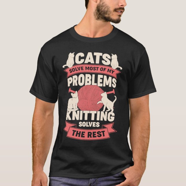 Knitting Cat  for a Knitter T-Shirt (Front)