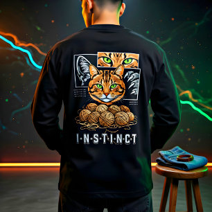 Knitting Cat Lover Cute Gift Tri-Blend Shirt