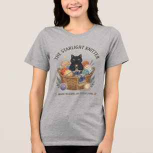 Knitting Cat Shirt Starlight Knitter Craft Tee