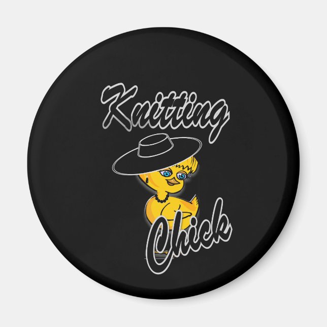 Knitting Chick #4 Magnet (Front)