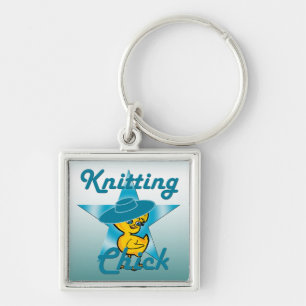 Knitting Chick #7 Key Ring