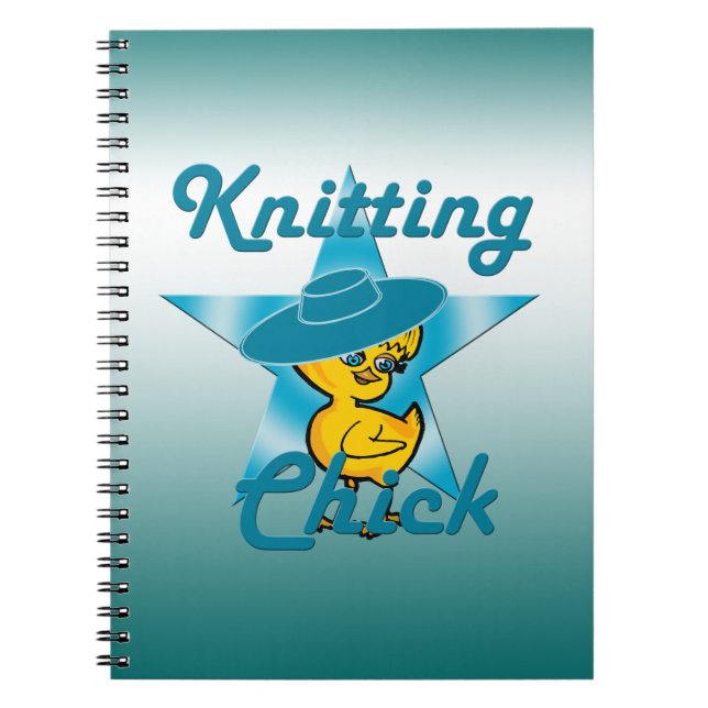 Knitting Chick #7 Spiral Notebook (Front)