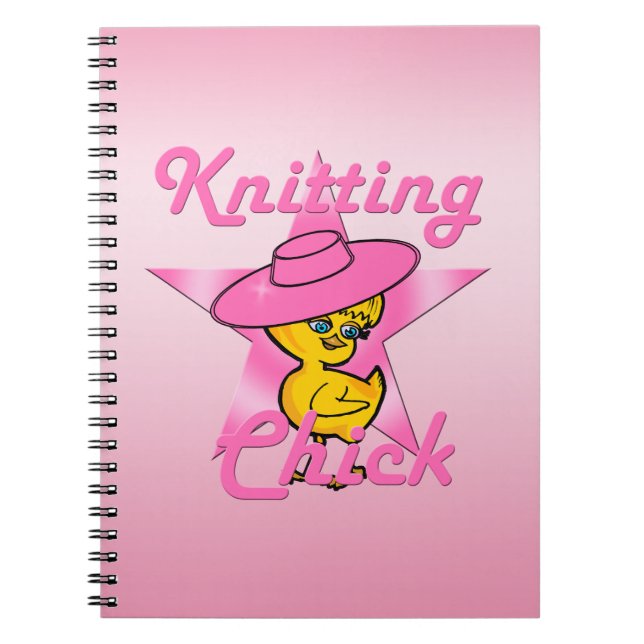 Knitting Chick #8 Spiral Notebook (Front)
