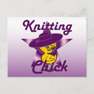 Knitting Chick #9 Postcard