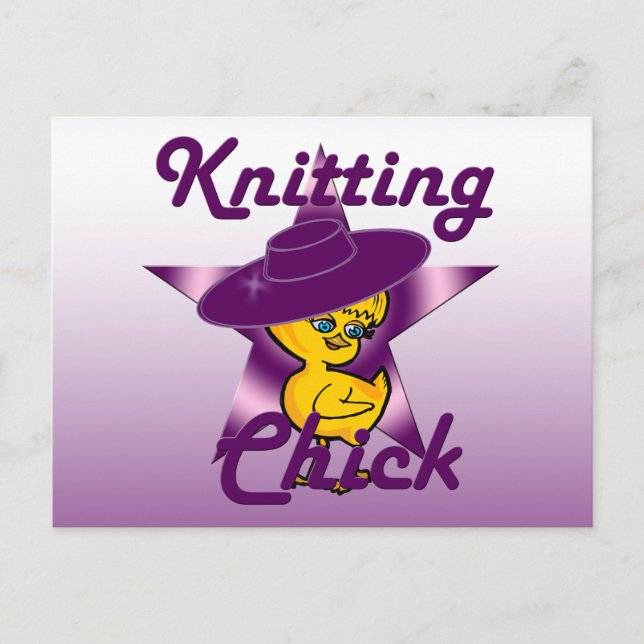 Knitting Chick #9 Postcard (Front)
