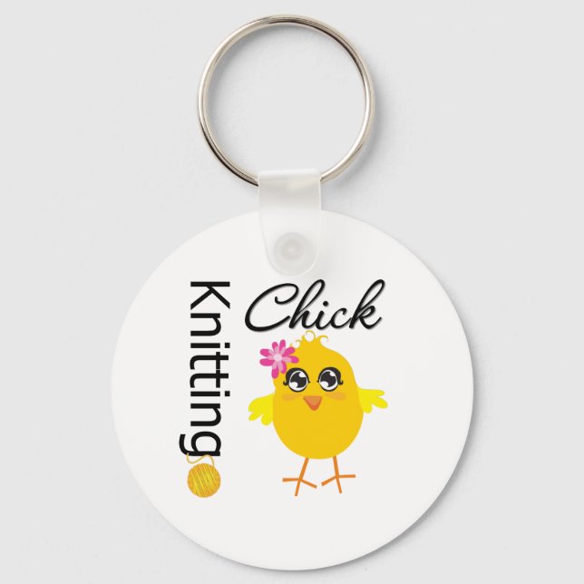 Knitting Chick Key Ring (Front)