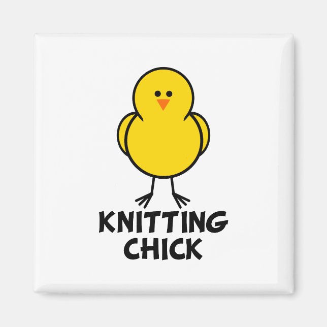 Knitting Chick Magnet (Front)