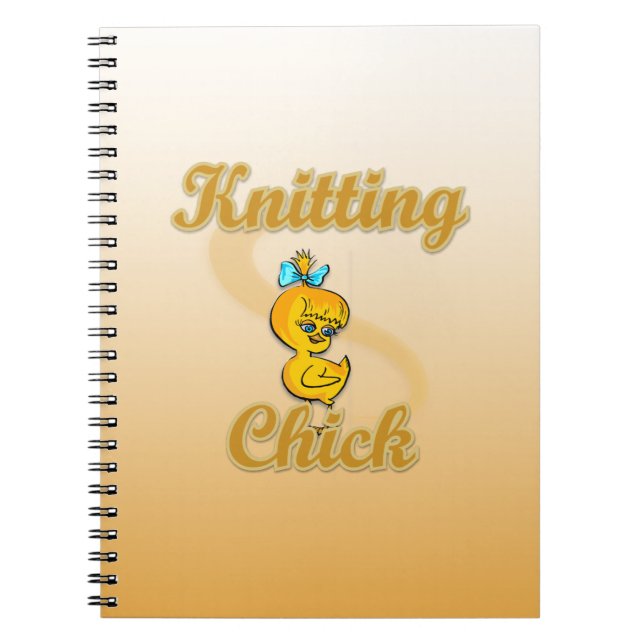 Knitting Chick Spiral Notebook (Front)