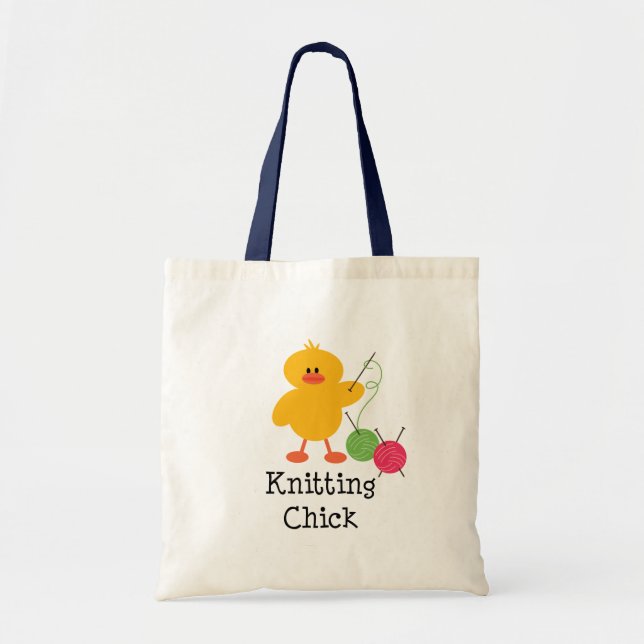 Knitting Chick Tote Bag (Front)