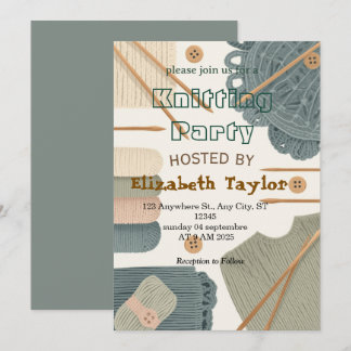 Knitting Club Party Invitation