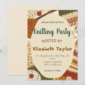Knitting Club Party Invitation