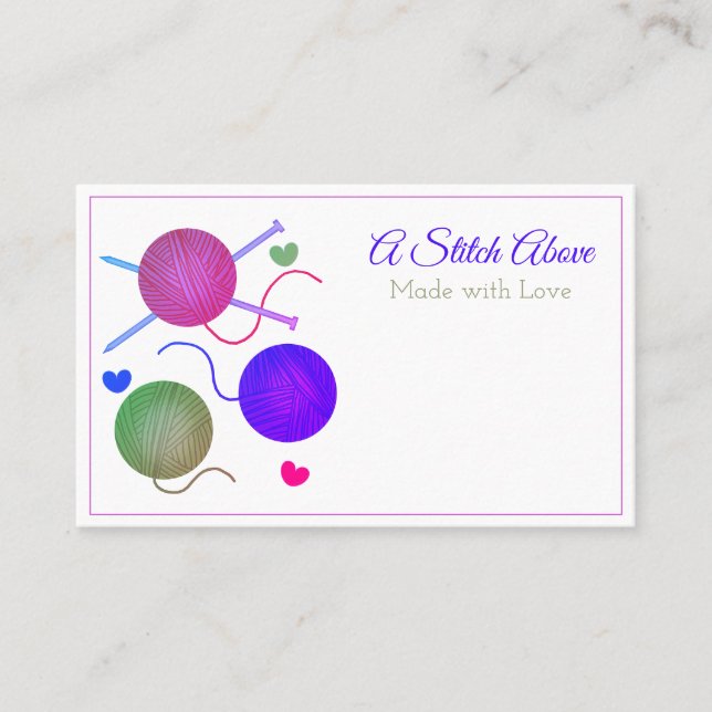 Knitting/colorful Business Card (Front)