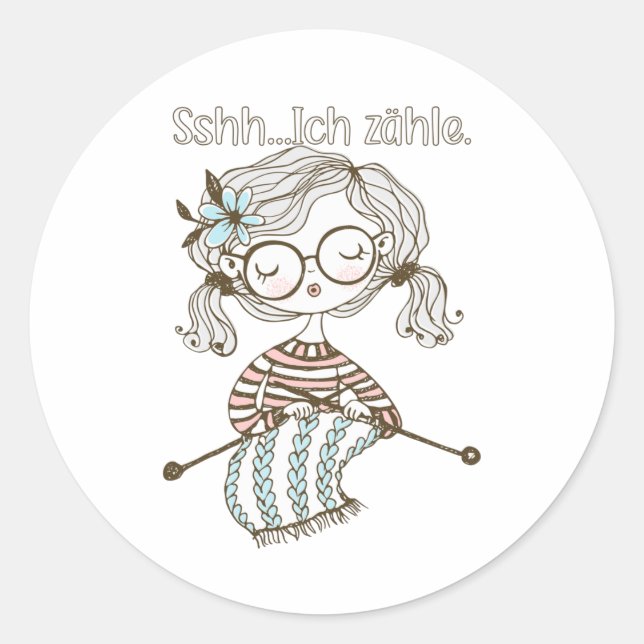 Knitting Craft Beginner Knitting Needles Classic Round Sticker (Front)