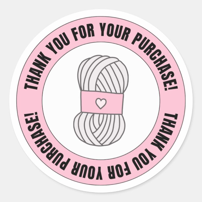 Knitting & Crochet Business  Classic Round Sticker (Front)