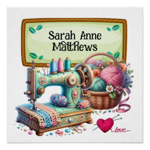 Knitting Crochet Crafts Poster