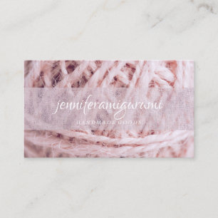 Knitting Crochet Handmade Craft Yarn Pink Business Card