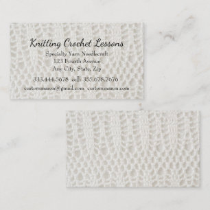 Knitting & Crochet Lessons Instructor Business Car Business Card
