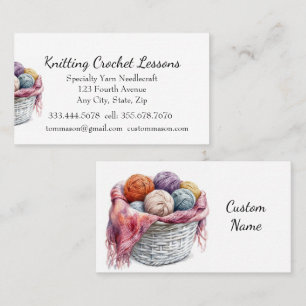 Knitting & Crochet Lessons Instructor or Business Card