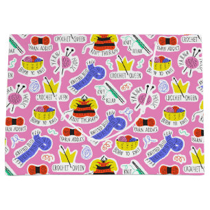 Knitting Crochet Love Large Gift Bag