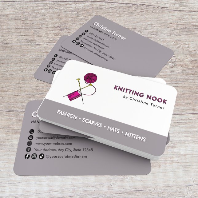 Knitting Crochet Yarn Business Card Template (Creator Uploaded)